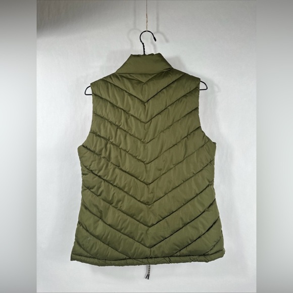 GAP Warmest Puffer Vest Women Small Hunter Green Full Zip Pockets - Picture 5 of 7
